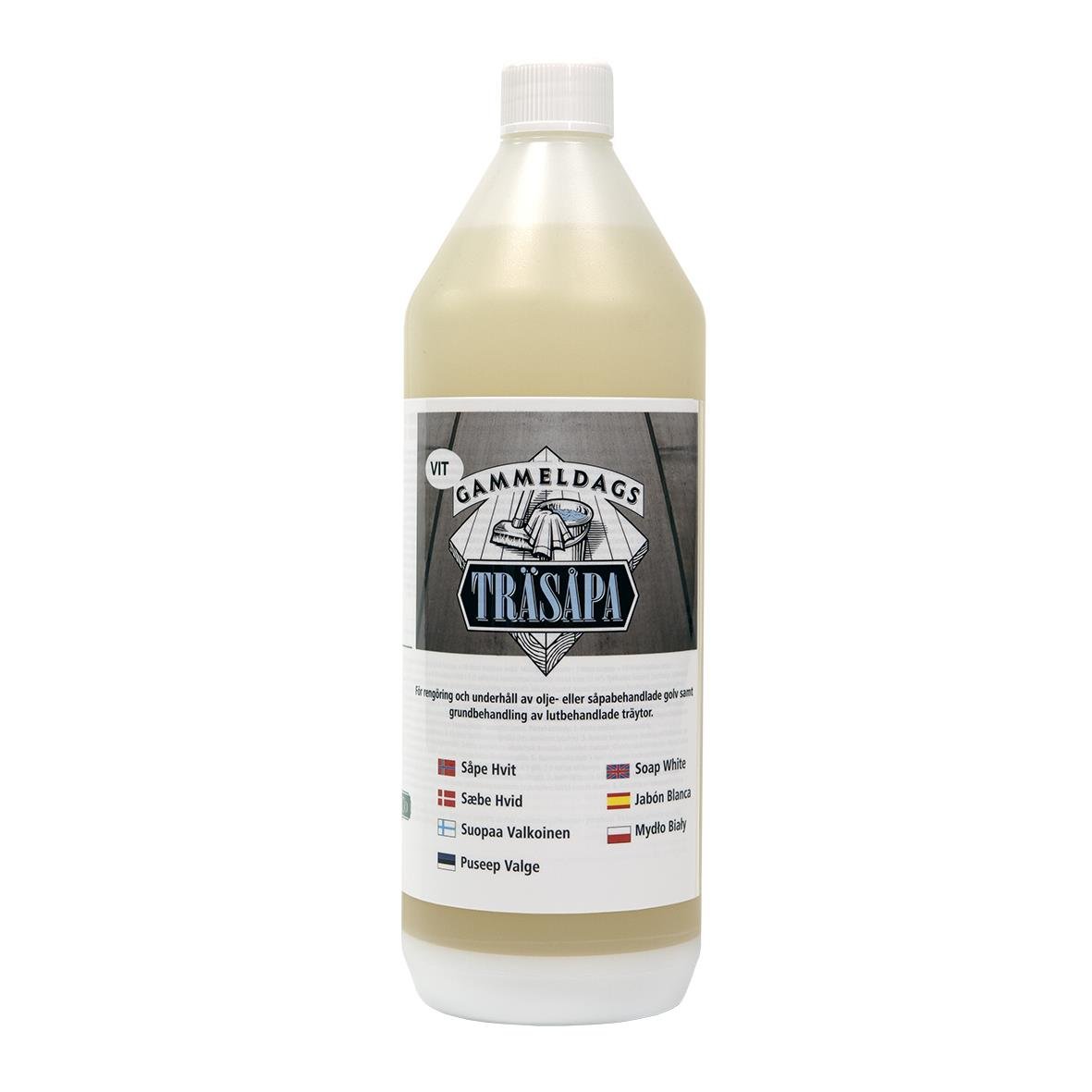 Gammaldags vit träspärr 1L i plastflaska