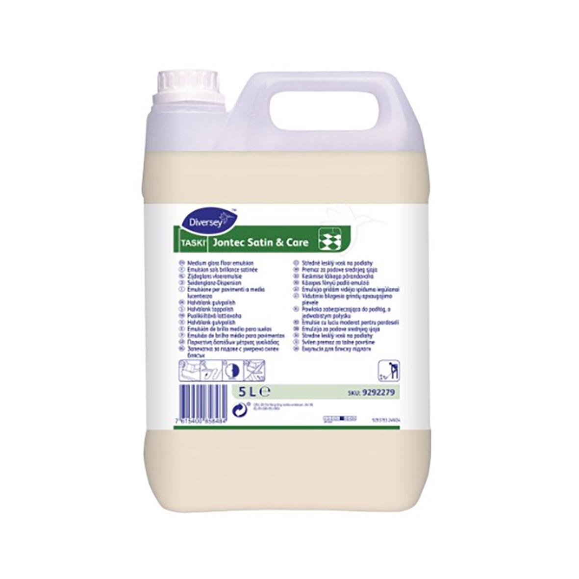 Golvpolish Diversey Taski Jontec Satin & Care 5L i vit plastflaska