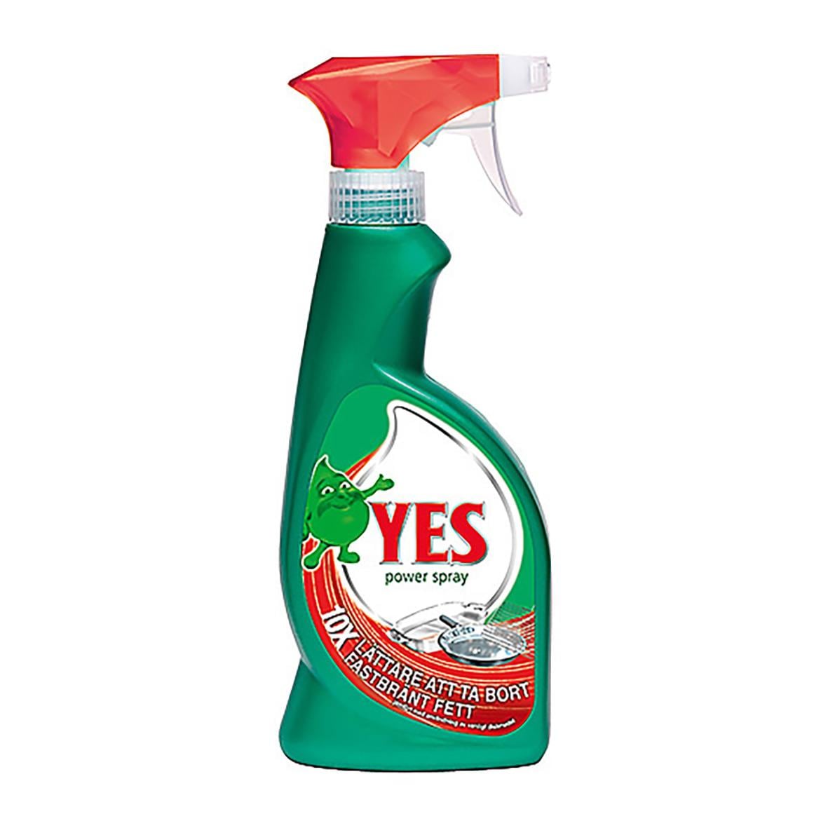 Handdiskmedel YES Power spray 375ml i grön sprayflaska med röd sprutmunstycke