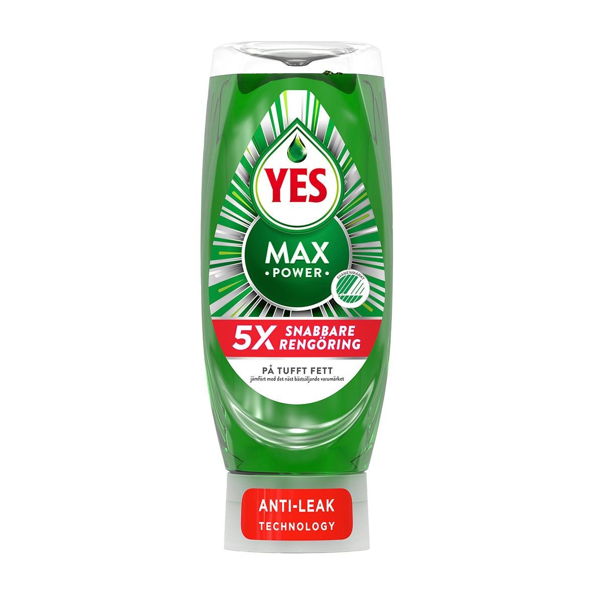 YES MAX Power diskmedel för snabbare rengöring, anti-lease teknologi, på tufatt fett