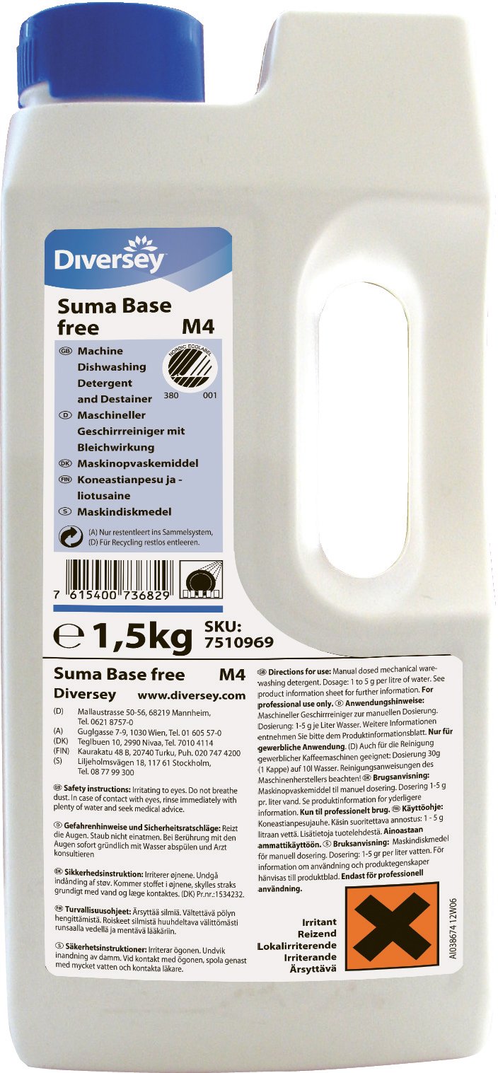 Maskindiskmedel Diversey Suma Base Free M4 1,5kg 52050013
