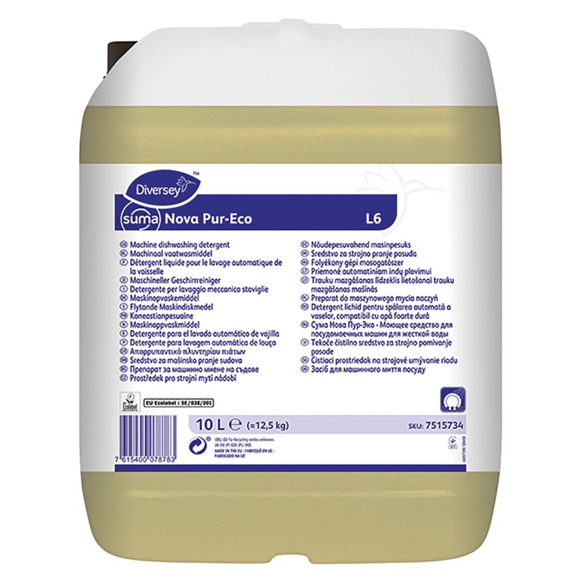 Diversey Suma Nova Pur-Eco L6 maskindiskmedel i 10L behållare