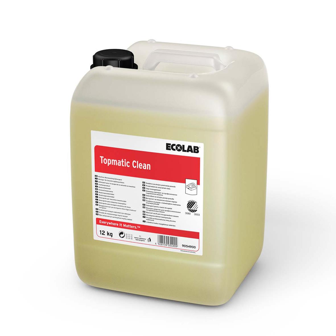 Stor 10L behållare med Ecolab Topmatic Clean maskindiskmedel