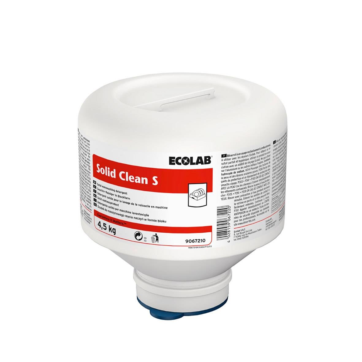 Maskindiskmedel Ecolab Solid Clean S Ecoplus 4,5kg i vit behållare