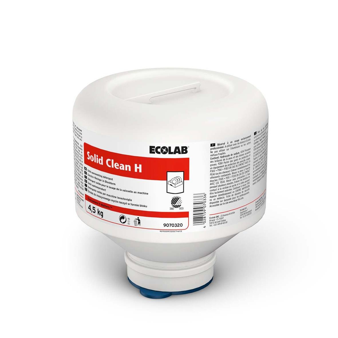 Ecolab Solid Clean H maskindiskmedel i 4,5 kg för rengöring av diskmaskiner