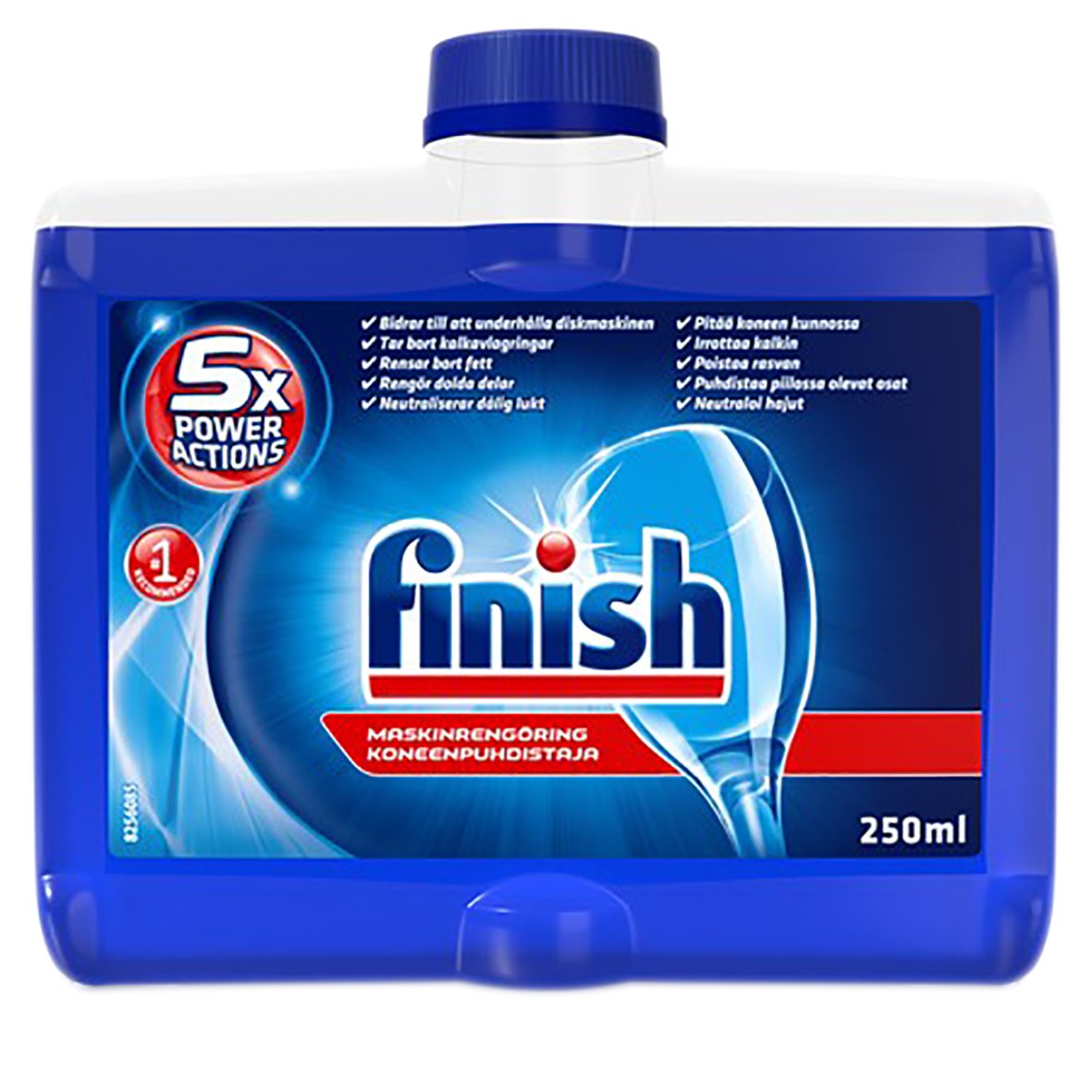 Finish Dual Phase maskindiskrengöring 250ml för effektiv rengöring av diskmaskinen