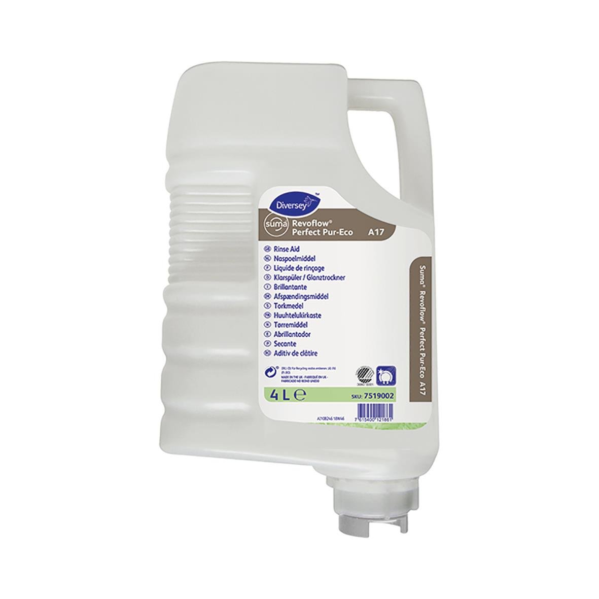 Diversey Suma Revofl Perfect Pur-Eco A17 4L torkmedel i vit plastflaska