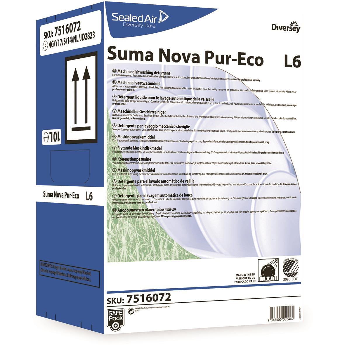 Diversey Suma Nova Pur-Eco L6 maskindiskmedel i 10L SafePack