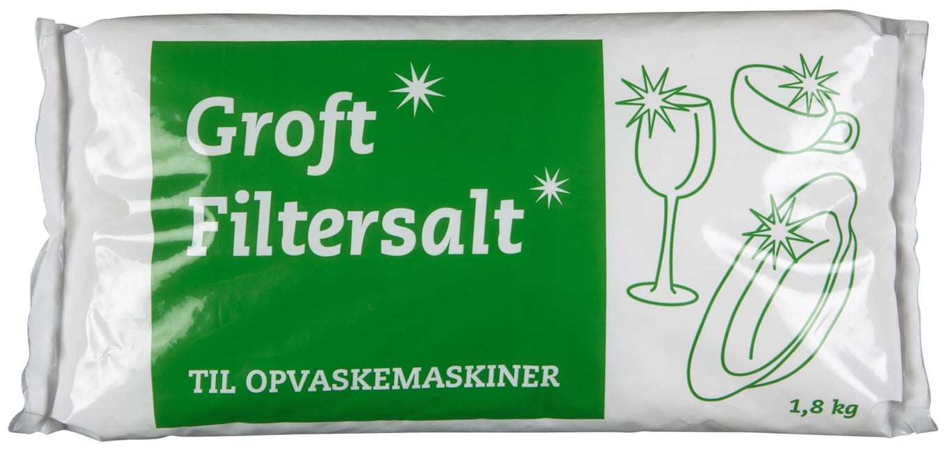 Förpackning av grovt filtersalt för diskmaskiner, 1,8 kg