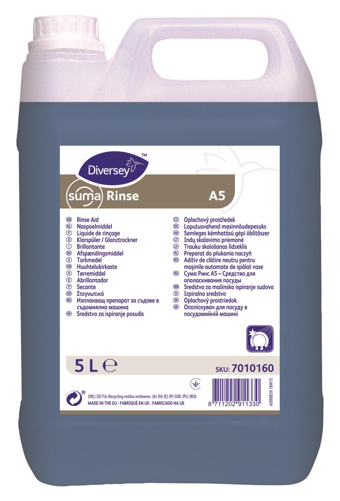 Diversey Suma Rinse A5 5L torkmedel i stor flaska
