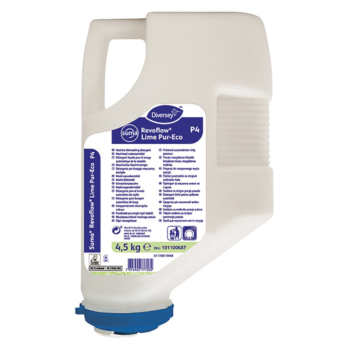 Diversey Suma Revoflow Lime Pur-Eco P4 maskindiskmedel i 4,5kg flaska