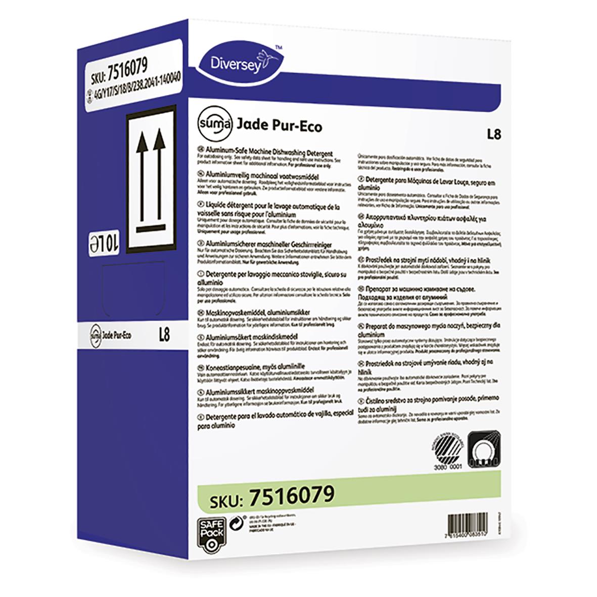 Diversey Suma Jade Pur-Eco maskindiskmedel i 10L SafePack för aluminium och mekanisk rengöring