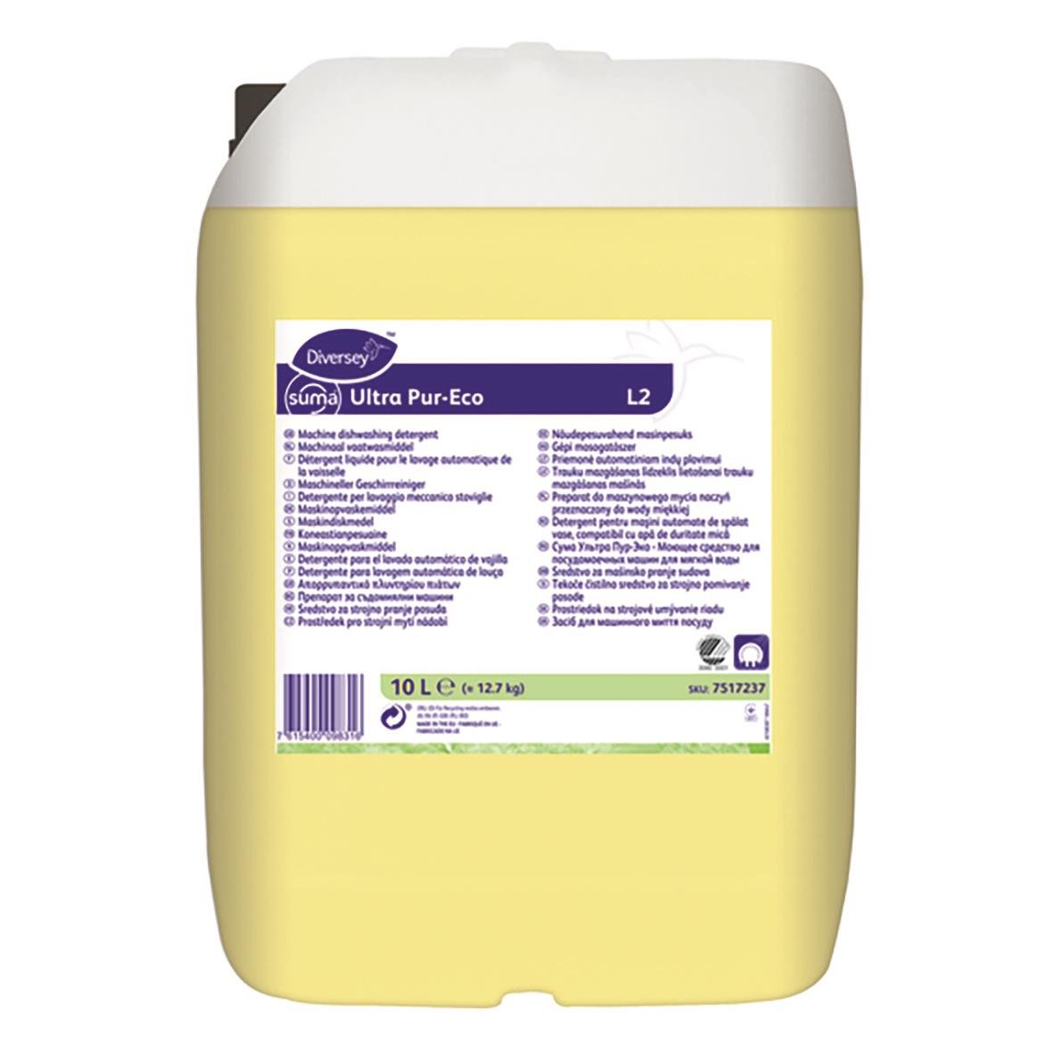 Maskindiskmedel Diversey Suma Ultra Pur-Eco L2 10L i gul behållare