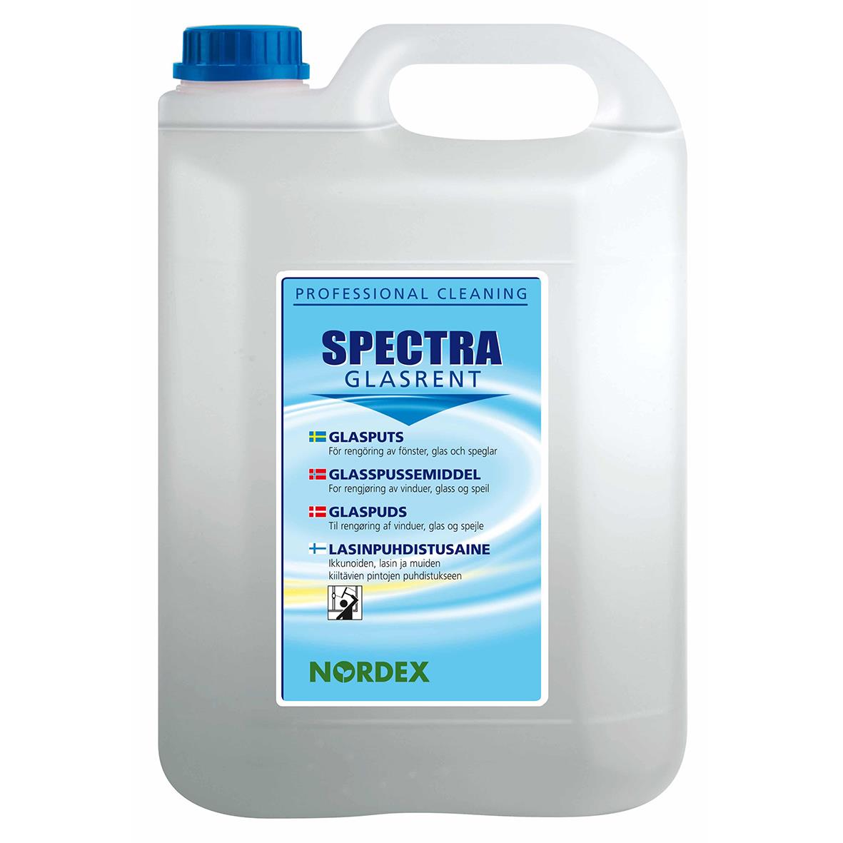 Fönsterputs Nordex Spectra Glasrent 5L i stor dunk med blå lock