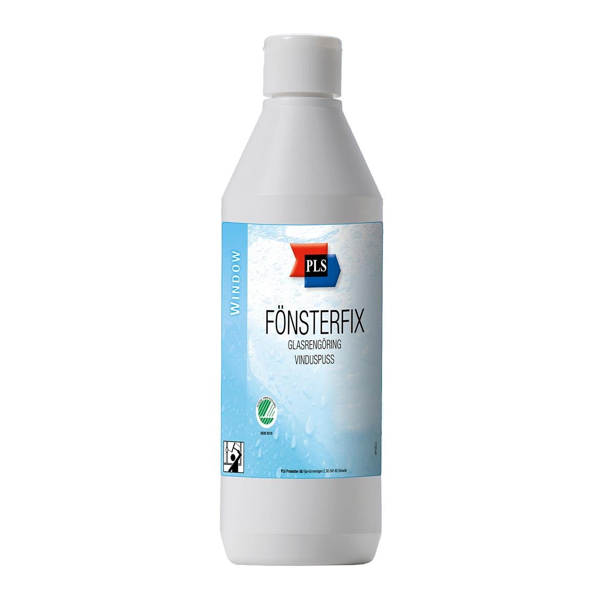 Fönsterputs PLS Fönsterfix 500ml flaska för glas- och fönsterrengöring