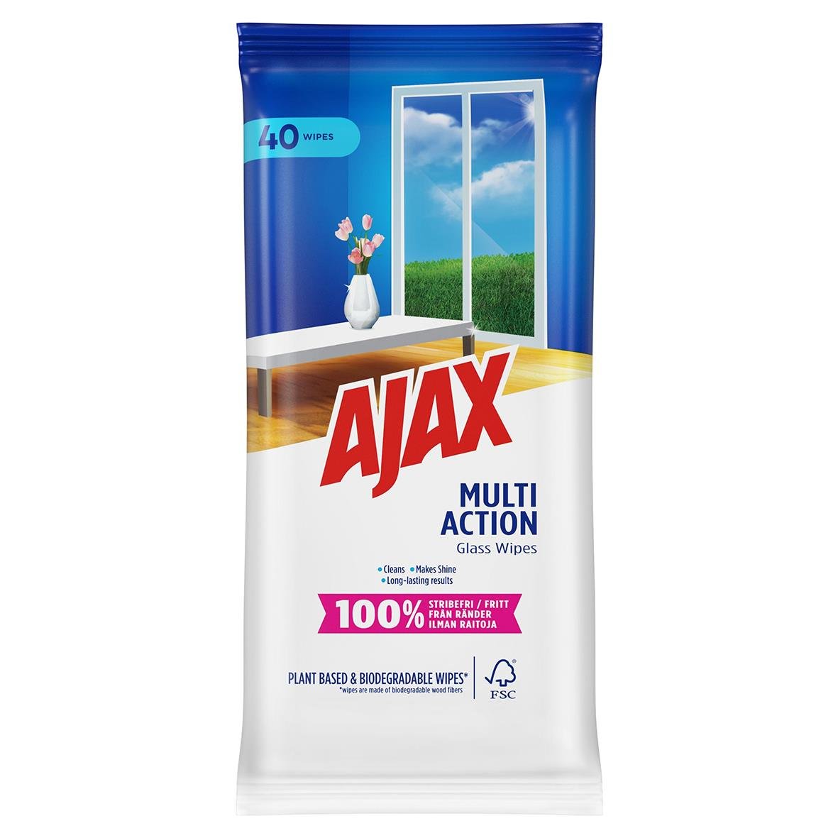 Fönsterputs Ajax Wipes Glass