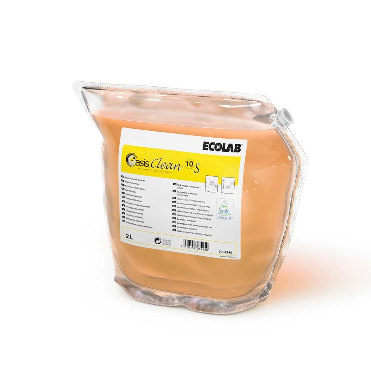 Ecolab Oasis Clean 10 S 2L flytande rengöringsmedel i plastbehållare