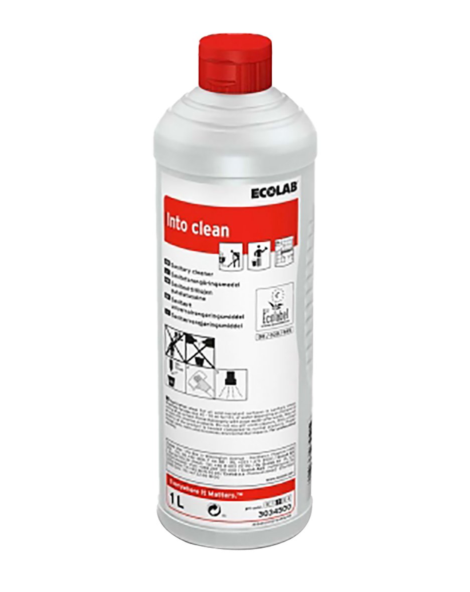 Ecolab Into Clean sanitetsrent i 5L flaska med rött lock