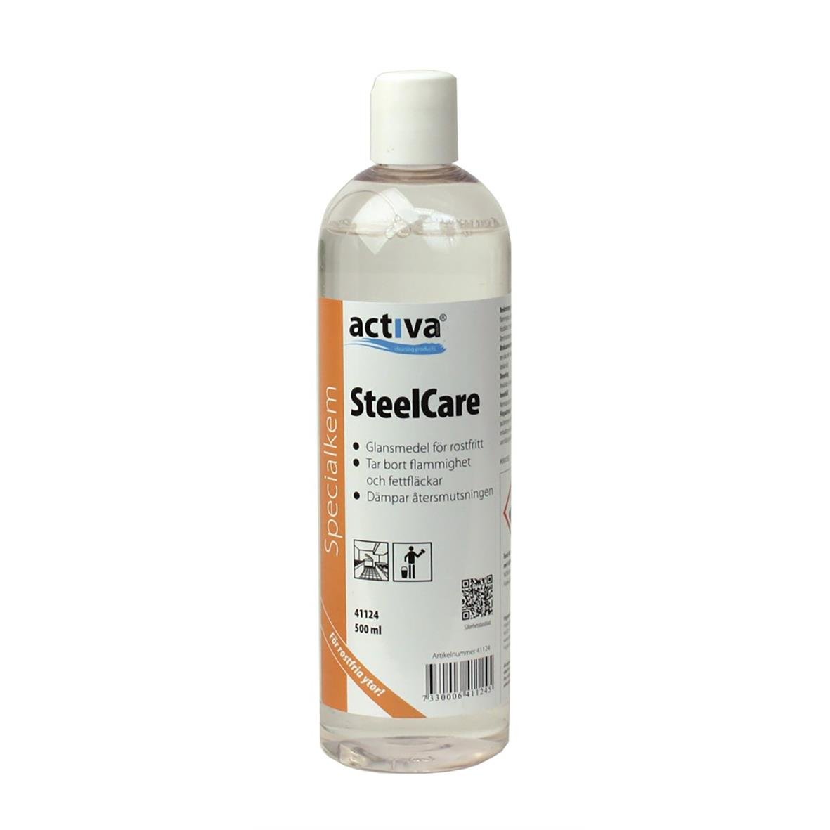 Stålglans Activa Steelcare 500 ml, rengör och ger glans till metallytor