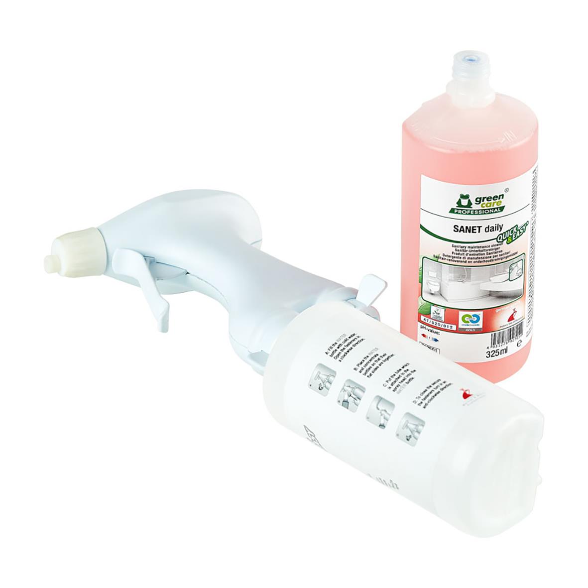 Sanitetsrent Tana Sanet Daily Quick & Easy 325ml med sprayflaska och rengöringsflaska