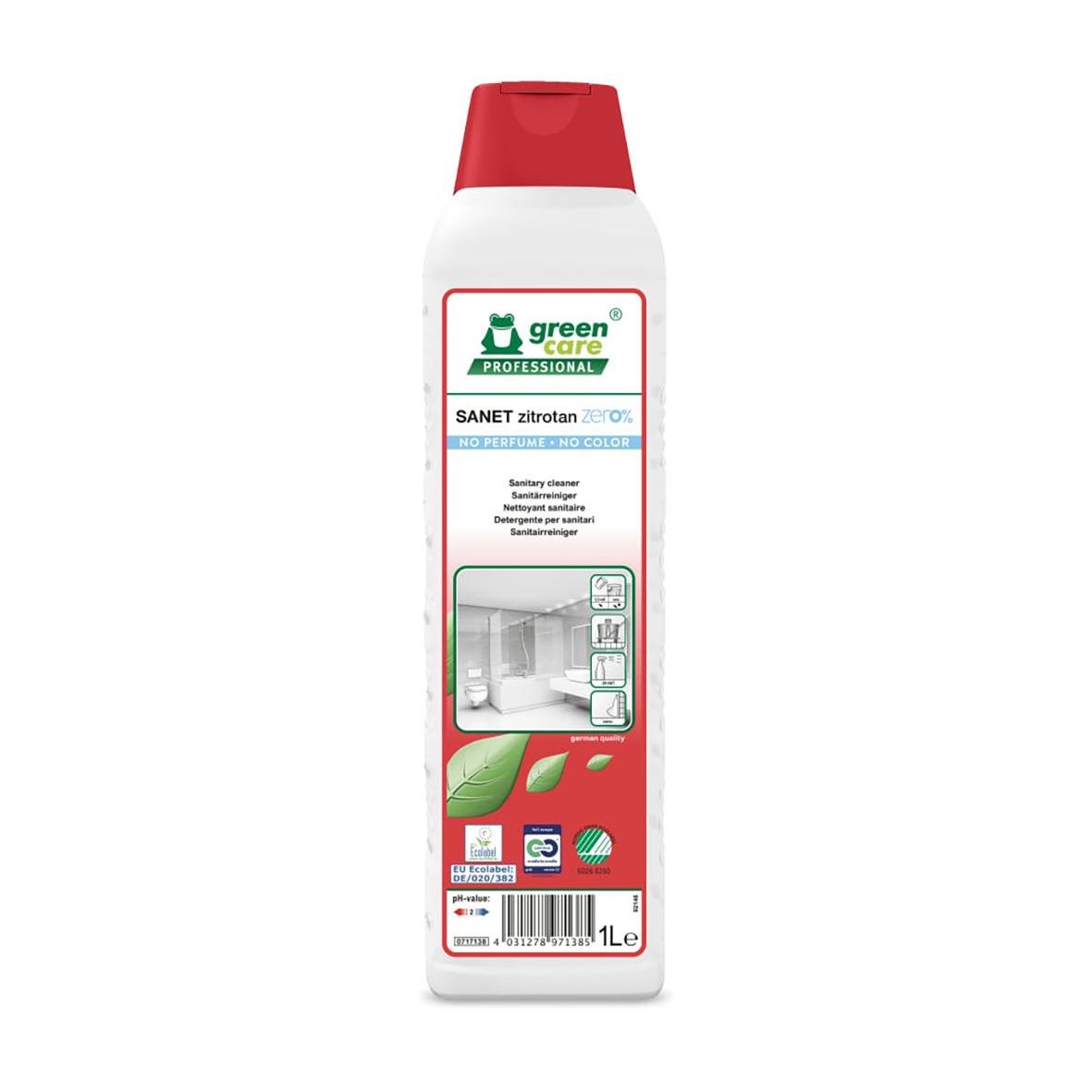 Sanitetsrent Green Care Sanet Zitrotan Zero 1L flaska