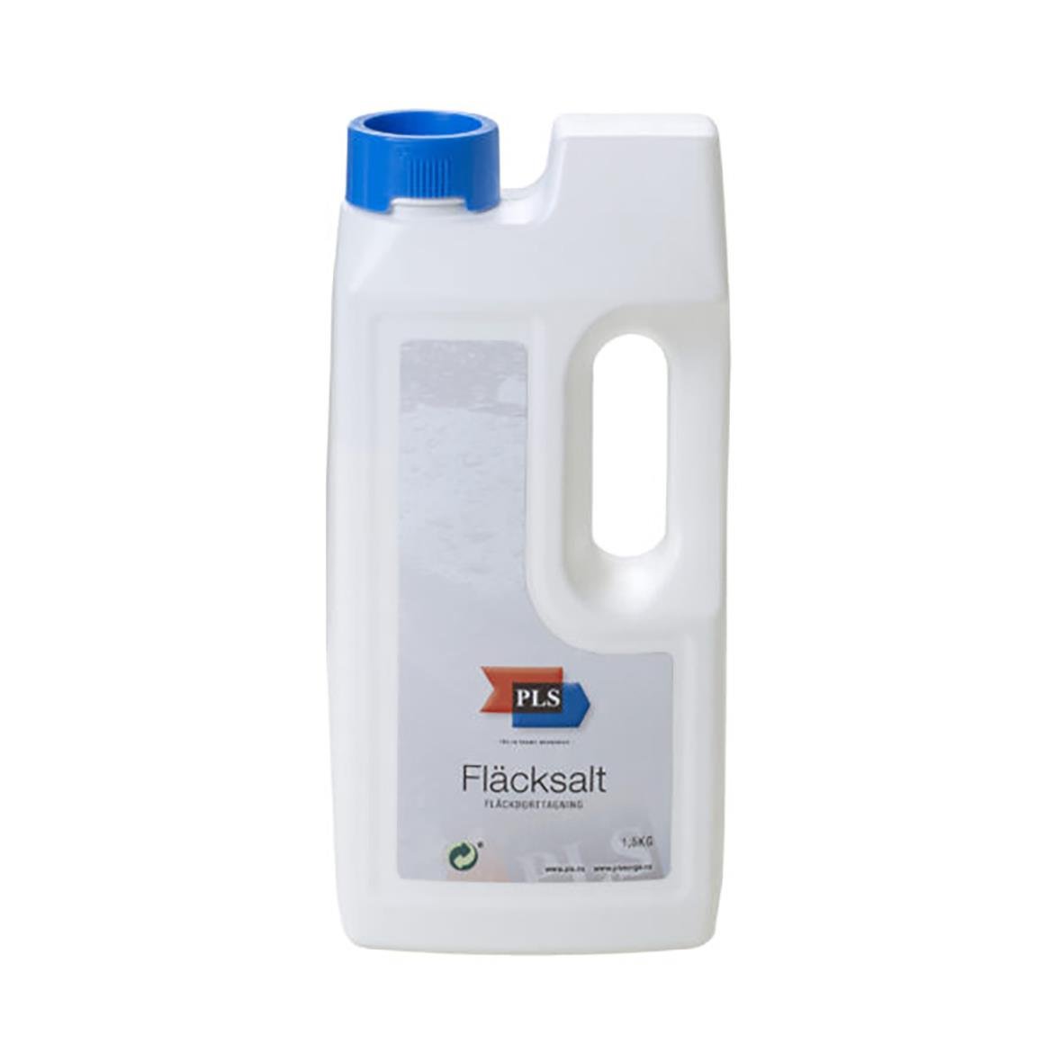 Fläckborttagare PLS Fläcksalt 1,5kg i vit plastflaska med blå lock