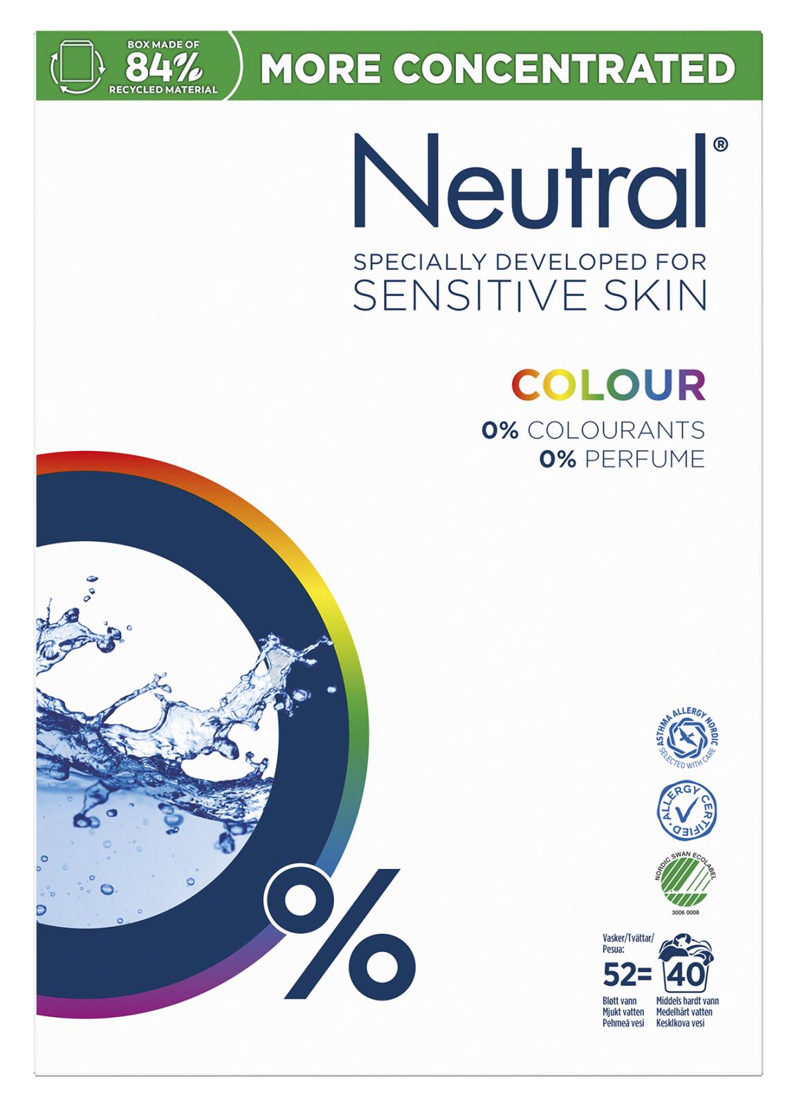 Tvättmedel Neutral Colour Sensitive Pulver 1,95kg 52100037