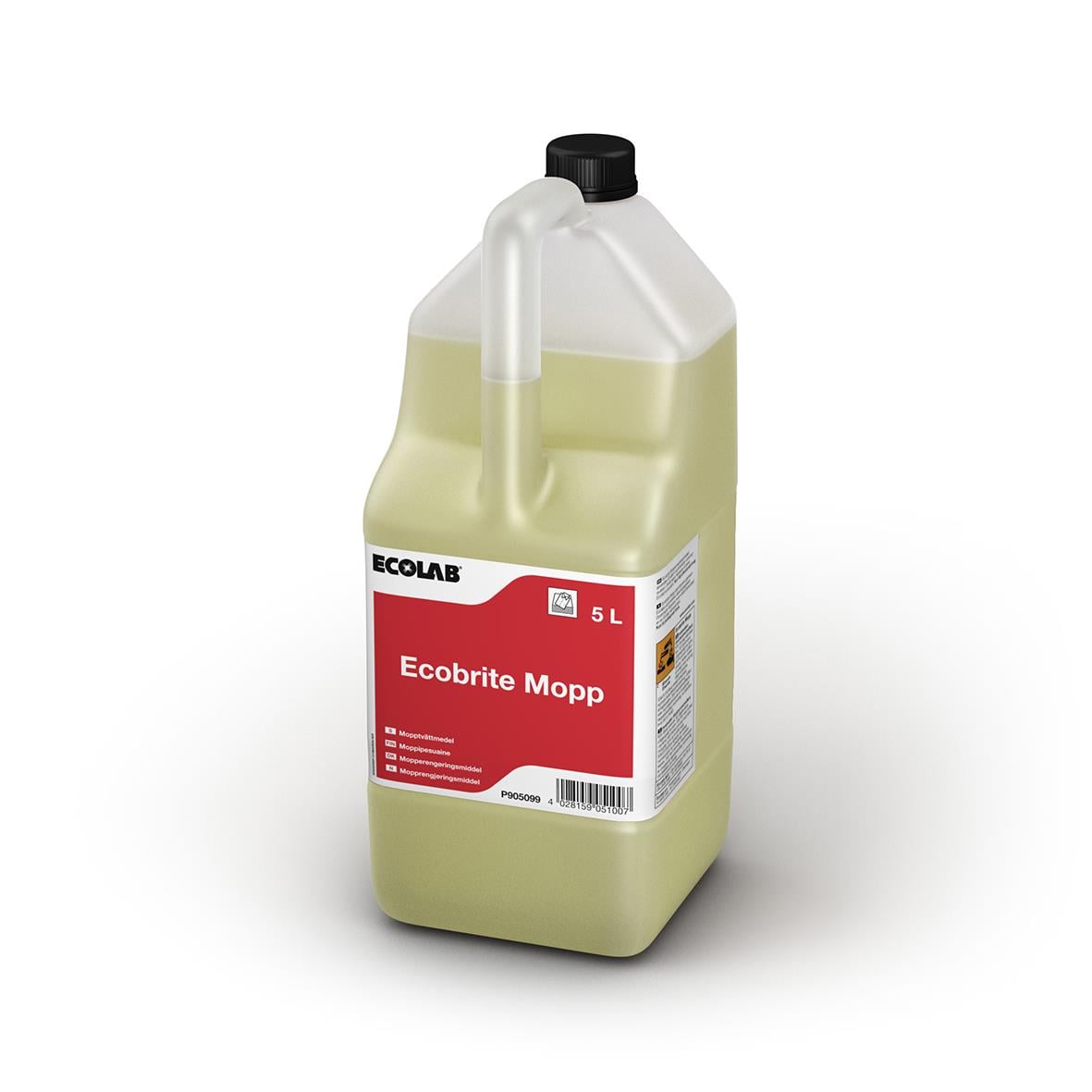 Ett 5-liters dunk med mopptvätt Ecolab Ecobrite Mopp