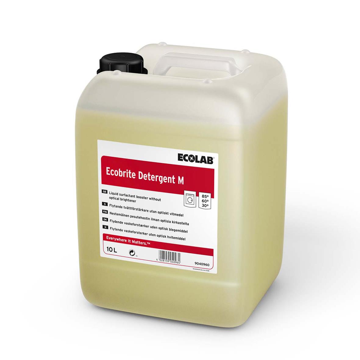 Ecolab Ecobrite Tvättmedel M 10L i stor behållare