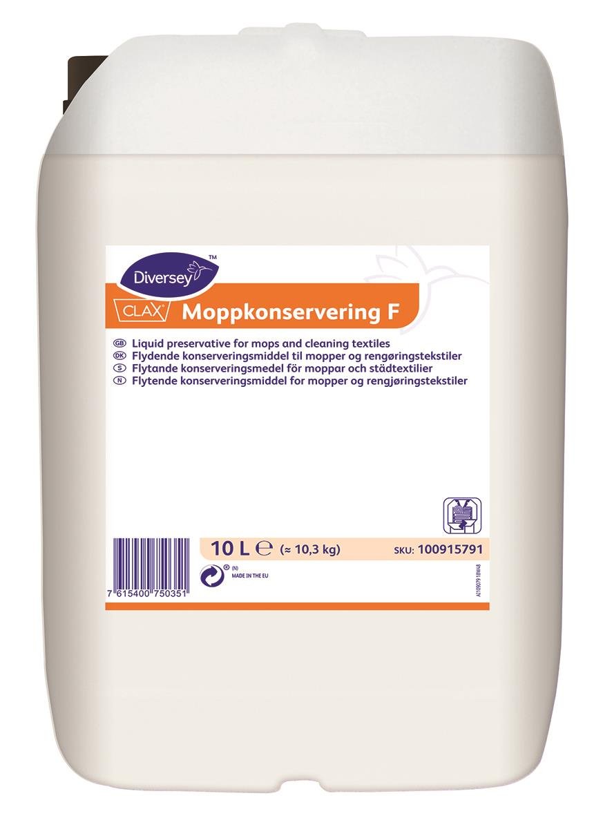 10L vit moppkonservering Diversy Clax Disinfecant för moppar och rengöring