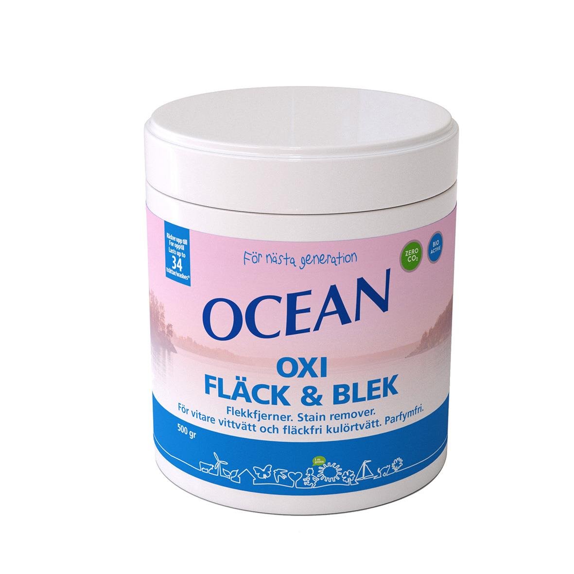 Ocean Oxi Fläck & Blek 500g för att ta bort fläckar och bleka textilier