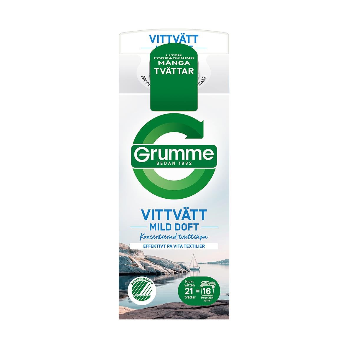 Flytande vittvättmedel från Grumme i 750ml för koncentrerad tvätt, vegansk och miljövänlig