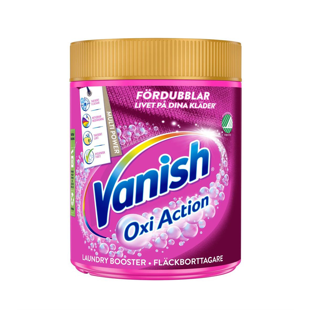 Vanish Gold Colour Oxi Action fläckborttagare 470g i rosa och gult för att ta bort fläckar