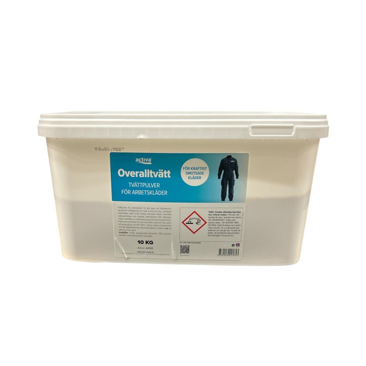 Stor 10 kg tvättmedel för arbetskläder i plastbehållare