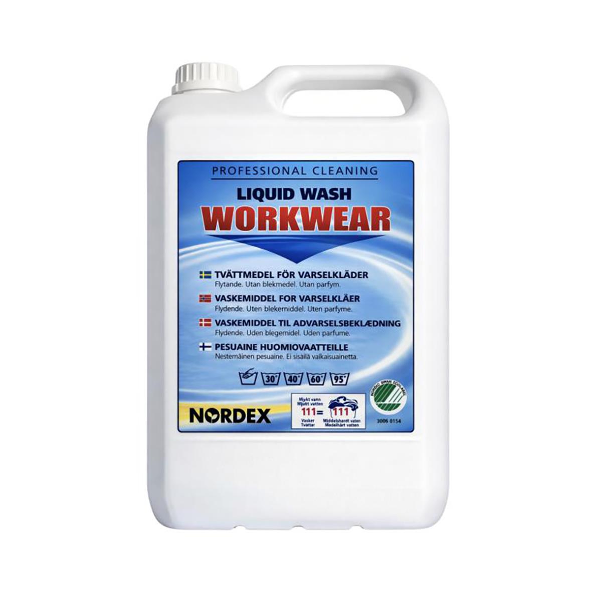 Flytande tvättmedel Nordex Workwear 5L för arbetskläder