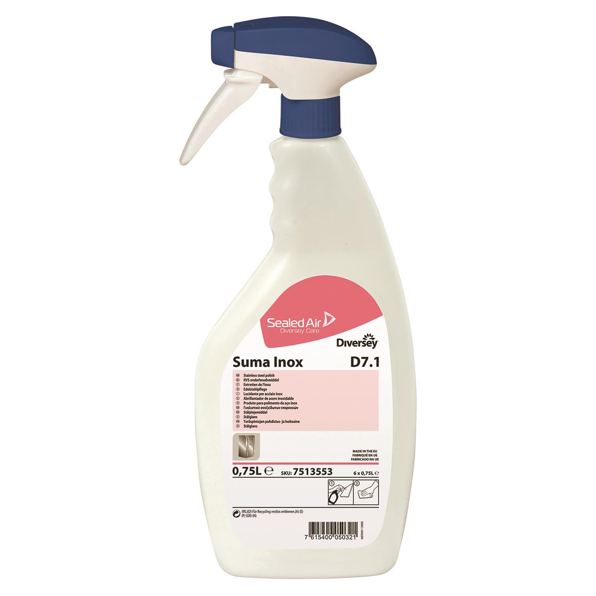 Sprayflaska med rengöringsmedel för rostfritt stål, 750 ml