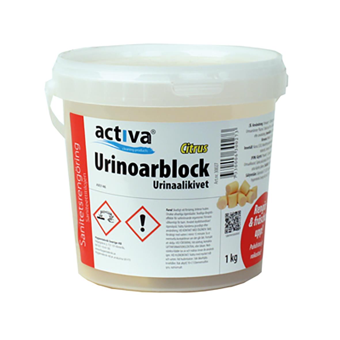 Urinoarblock Activa Citron 50 st/1 kg i vit hink med etikett