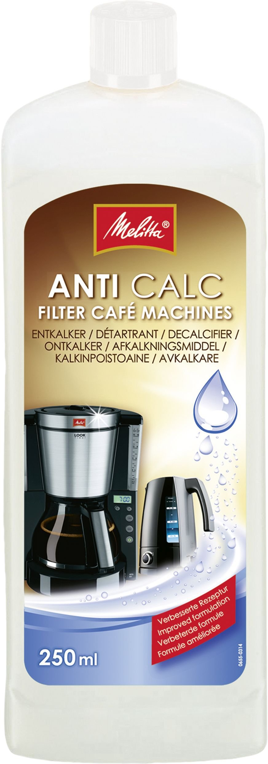 Flytande avkalkningsmedel för kaffebryggare från Melitta, 250 ml