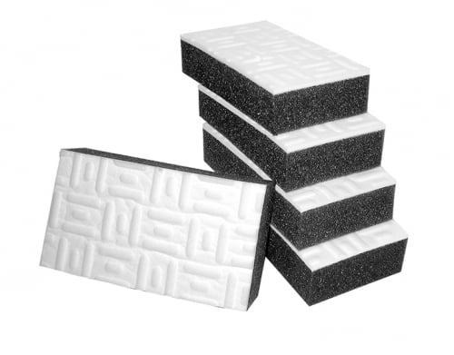 Vit klottersvamp för fläcksuddning, 6,5x12cm, fem stycken