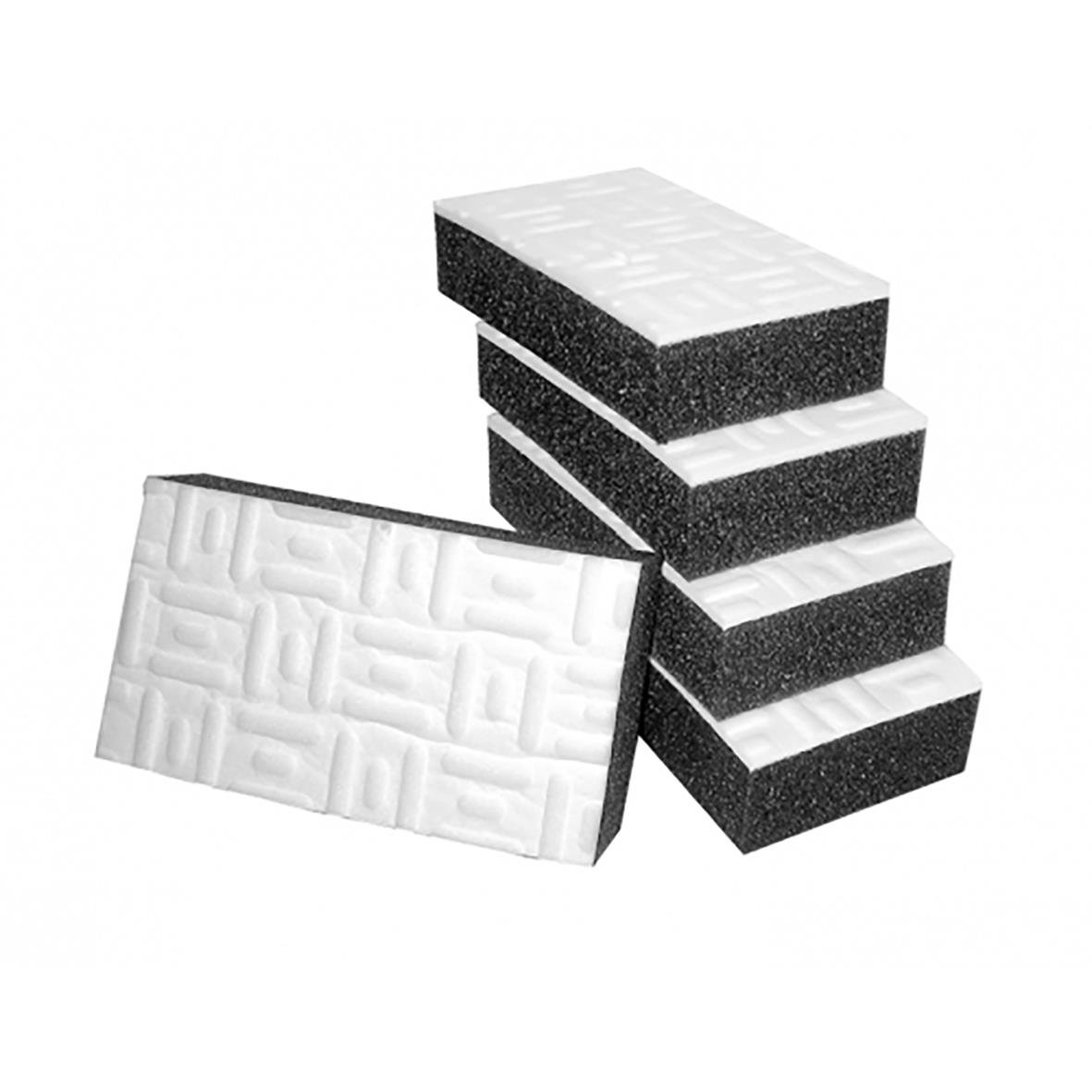 Vit klottersvamp för fläcksuddning, 6,5x12cm, fem stycken