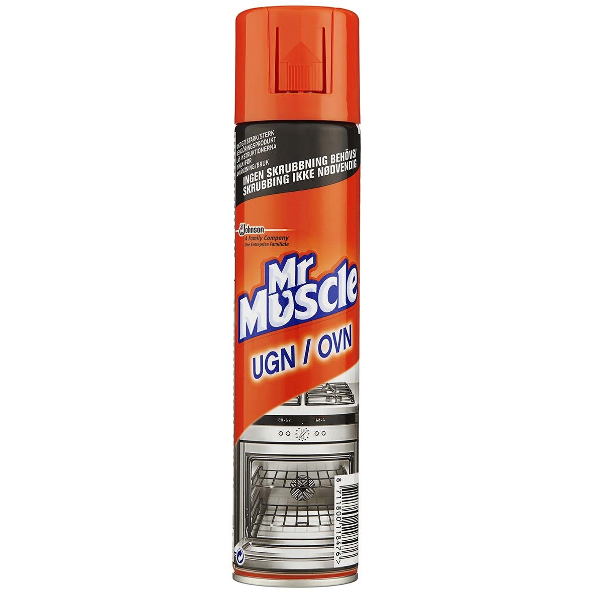 Mr Muscle ugns- och grillrent spray 300ml i orange och svart för rengöring av ugn och grill