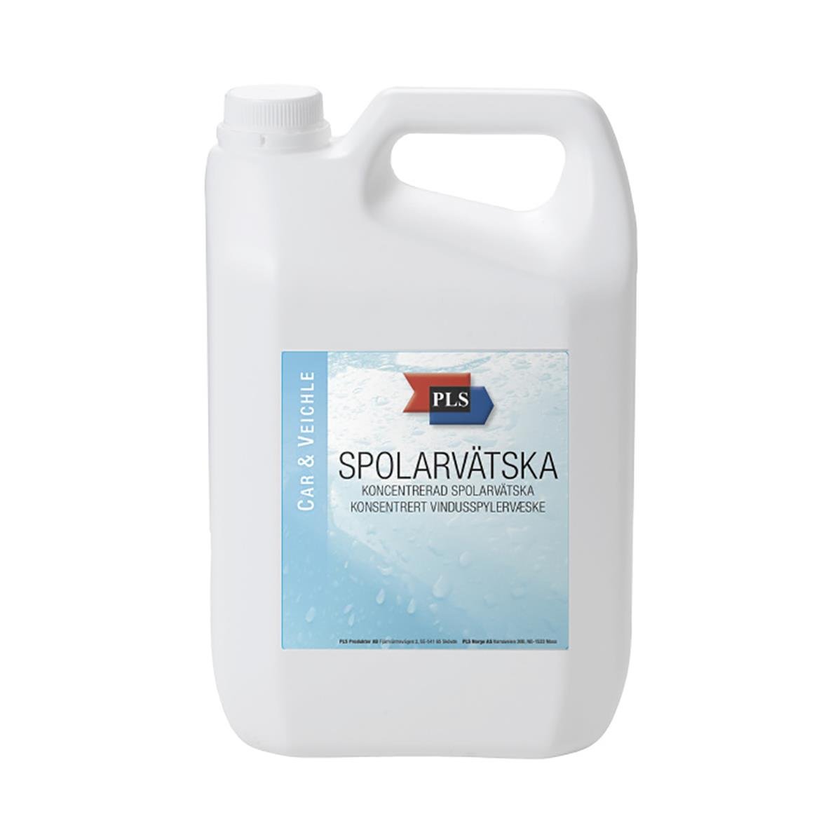 Spolarvätska PLS Koncentrat 5 L i vit dunk med blå etikett