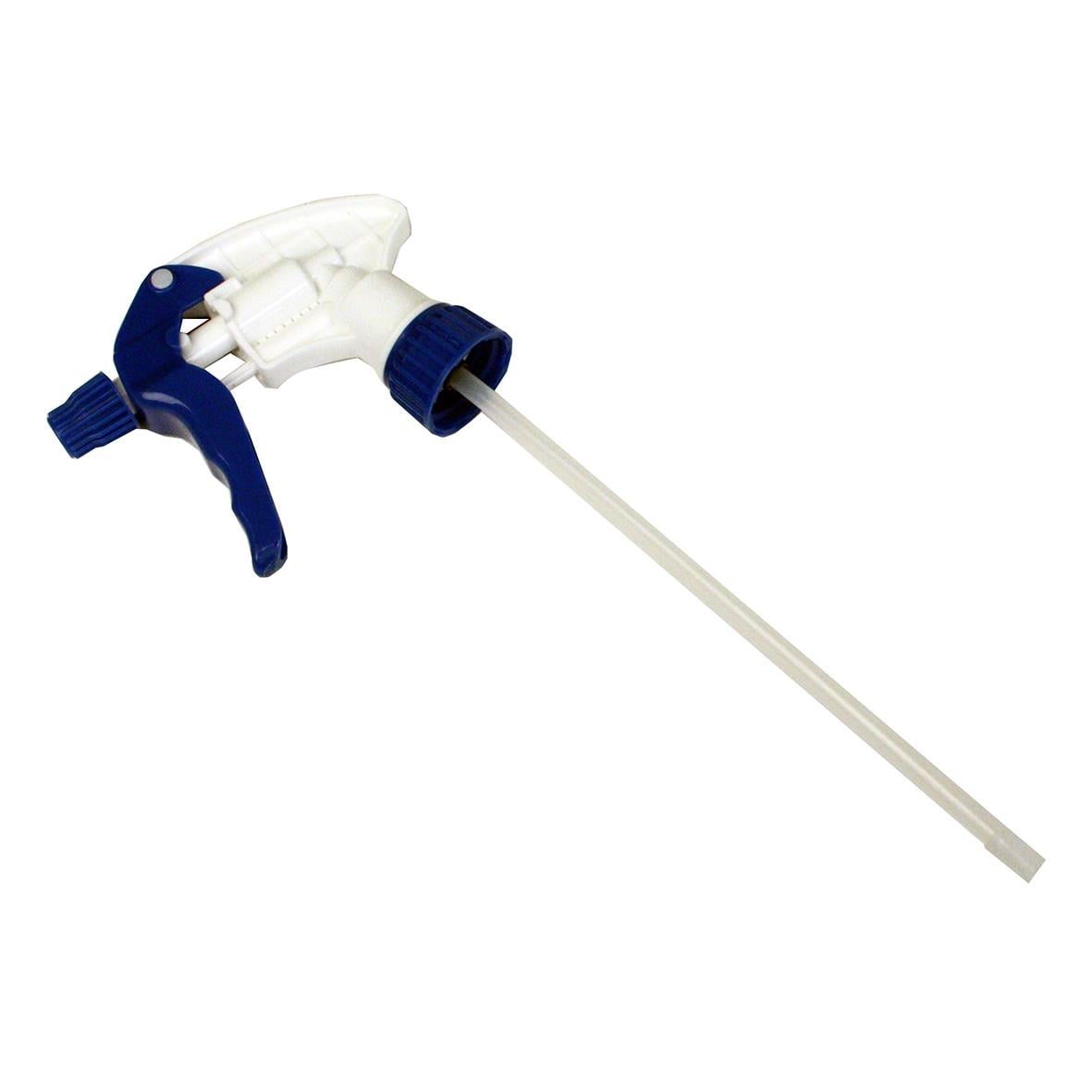 Blå spraytrigger med trefingersgrepp och lång slang