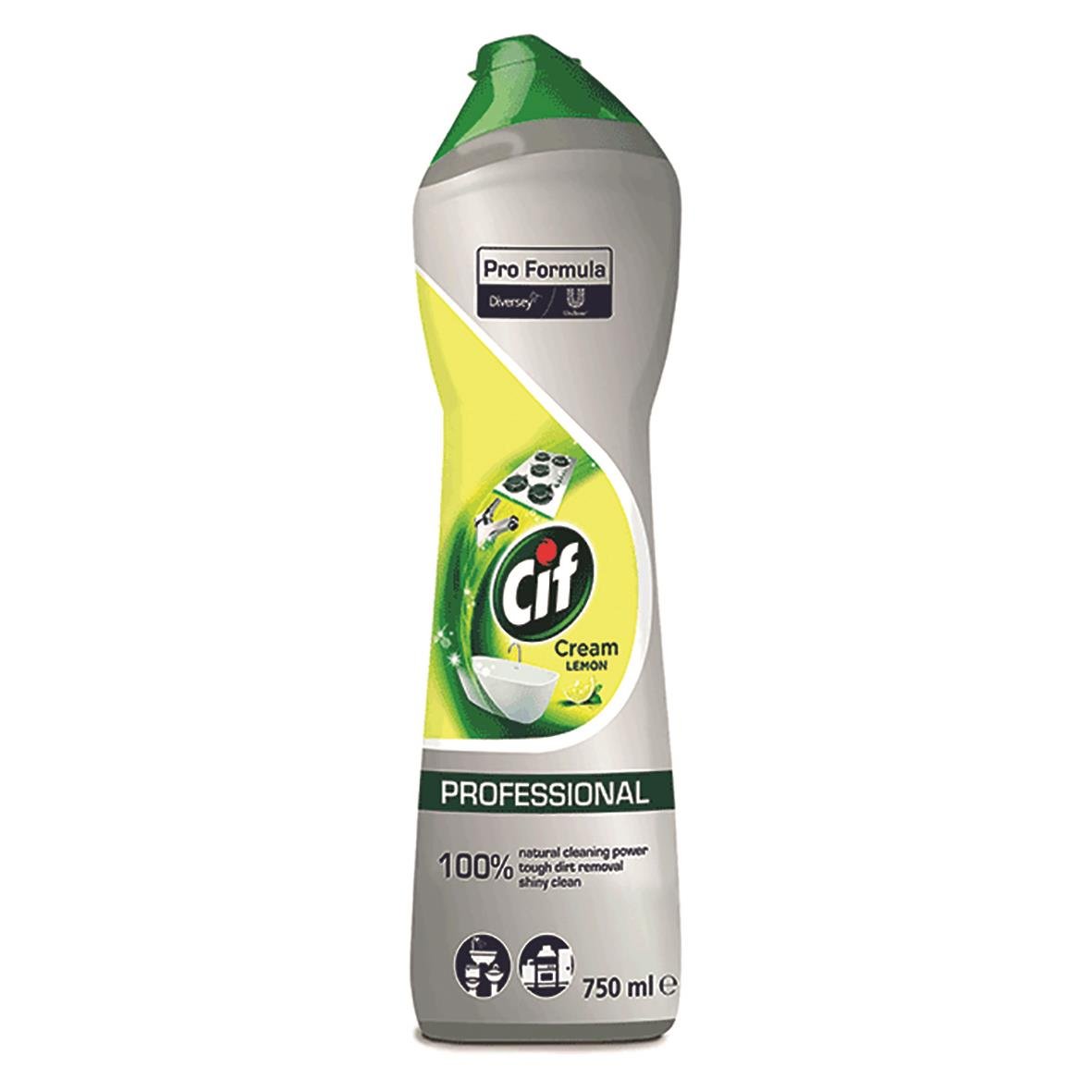 Skurcreme Cif Professional Cream Citron 750ml i grön och vit flaska