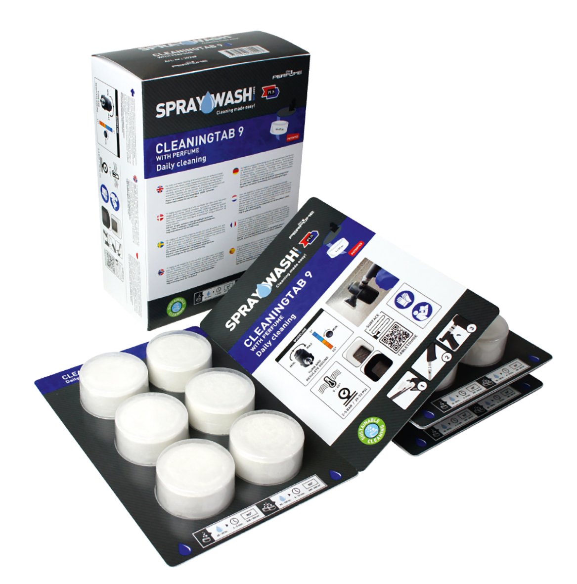 Spraywash Rengöringstab 9 Blå med parfym, inkluderar rengöringspåsar och instruktioner