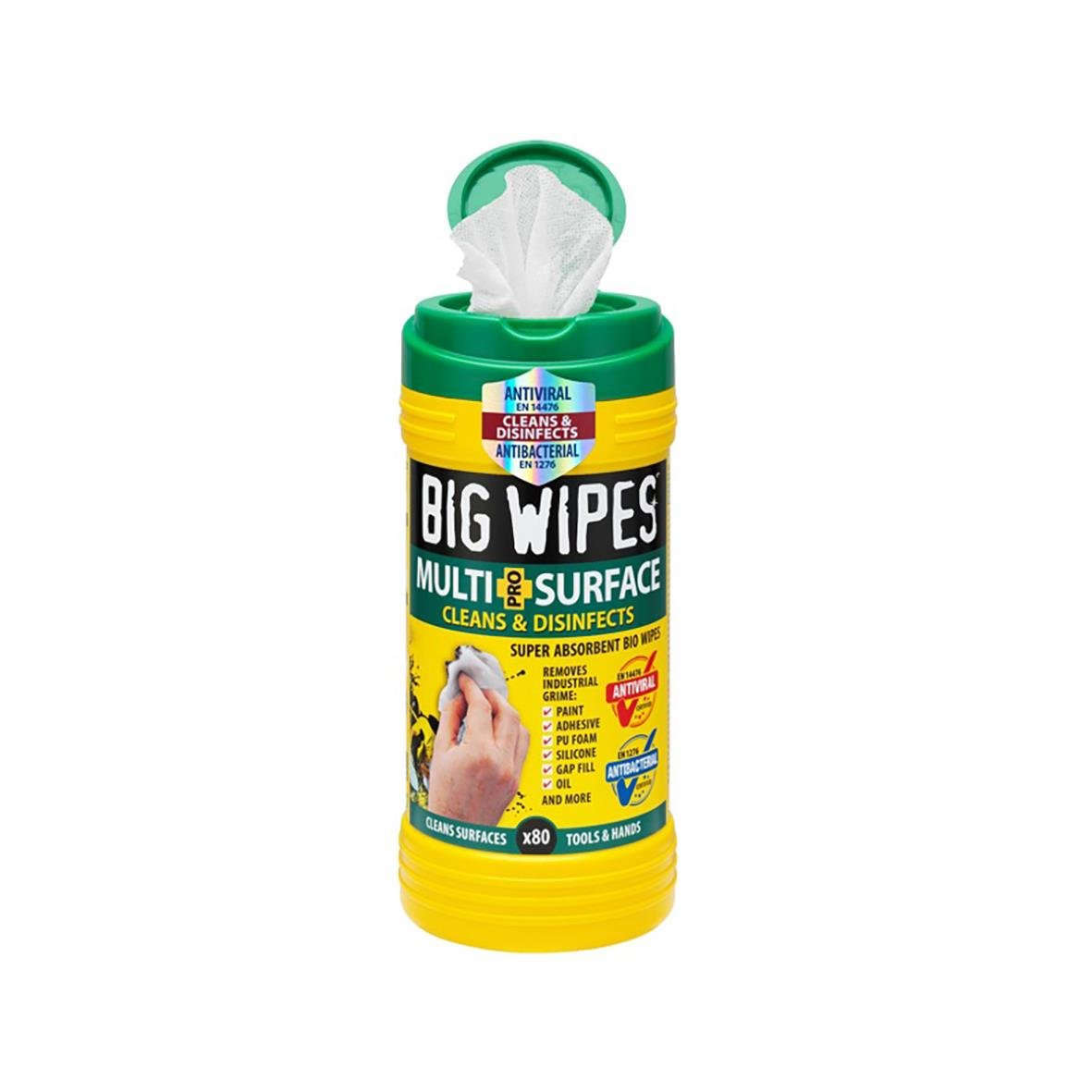 Våtservett Big Wipes Multi Surface för rengöring och desinfektion av olika ytor, superabsorberande och praktisk för hem och arbetsplats