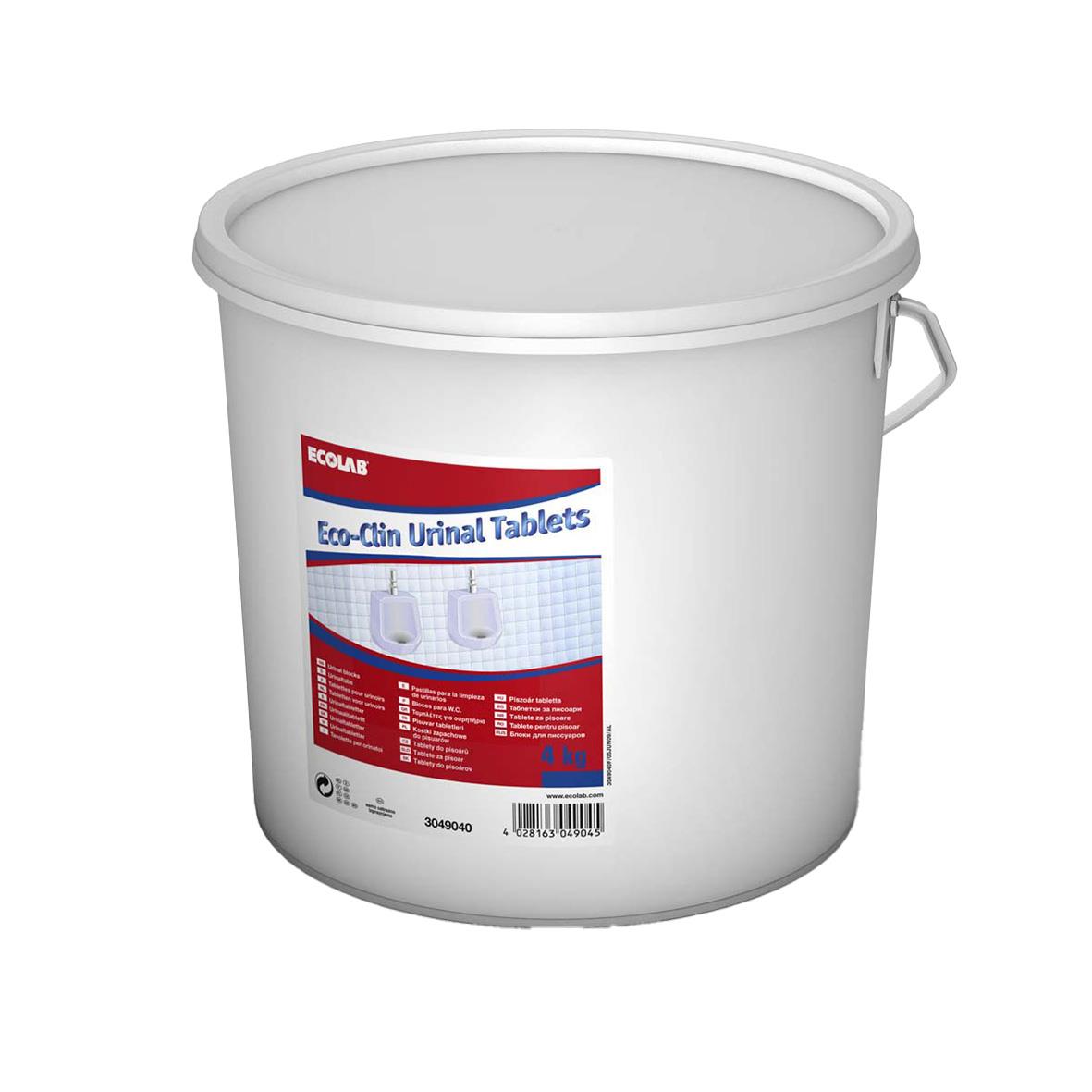 Stor hink med Ecolab Eco-Clin urinaltabletter 4kg för urinoarer
