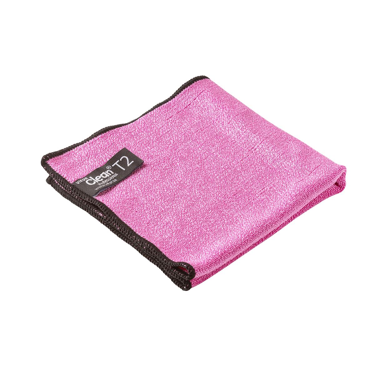 Rosa microfiberduk T2 30x30cm med svart kant