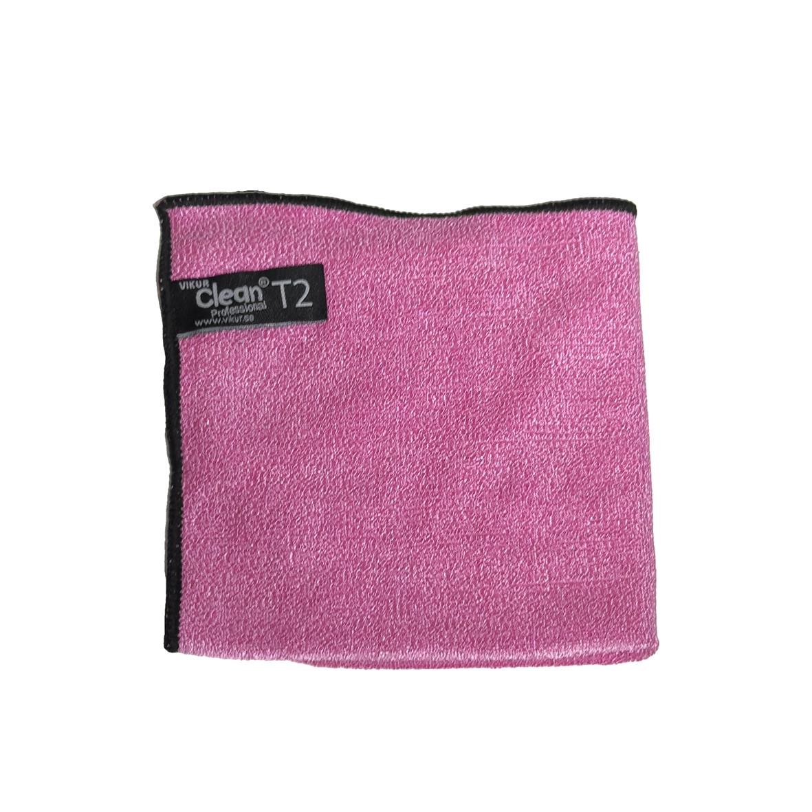 Rosa microfiberduk T2 30x30cm med svart kant