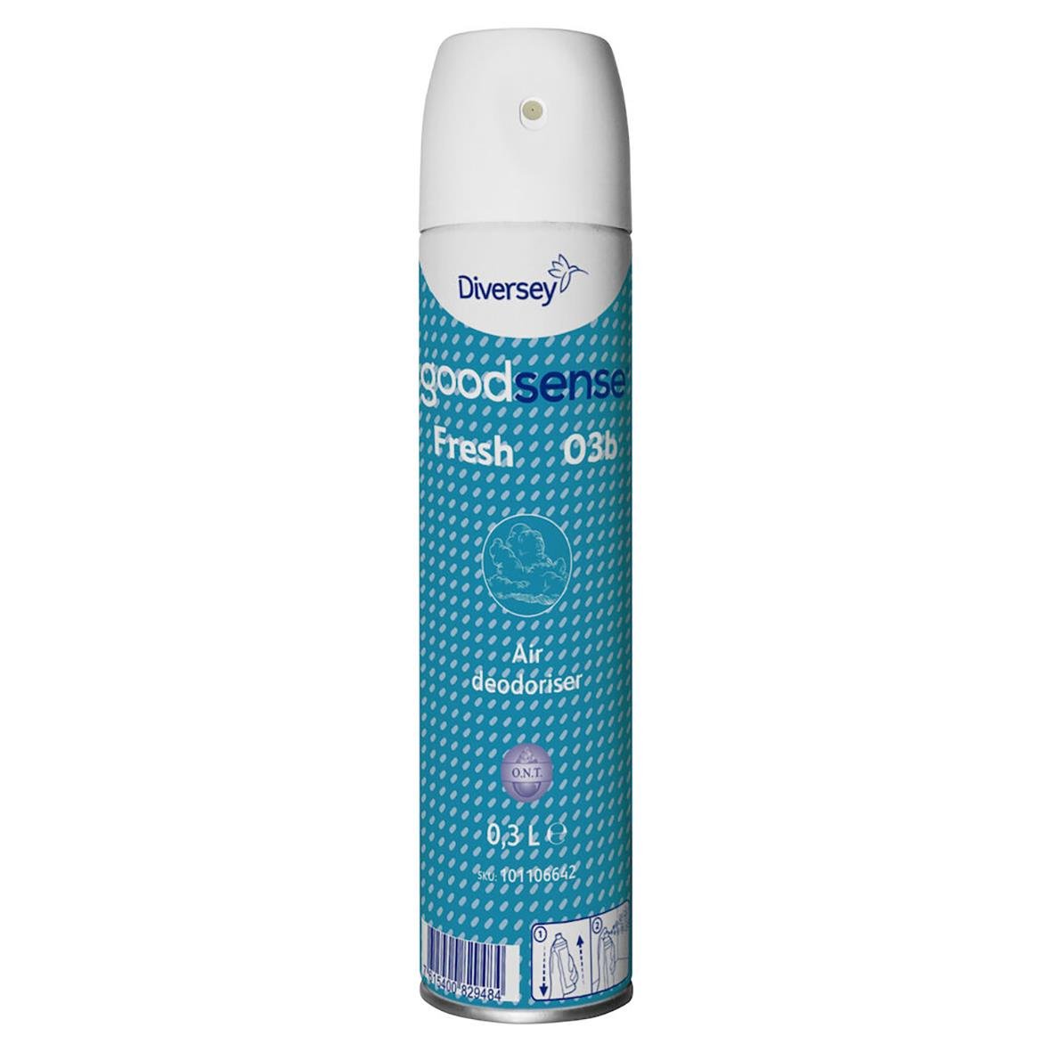 Diversey Good Sense Fresh doftspray 300ml med blå och vit förpackning